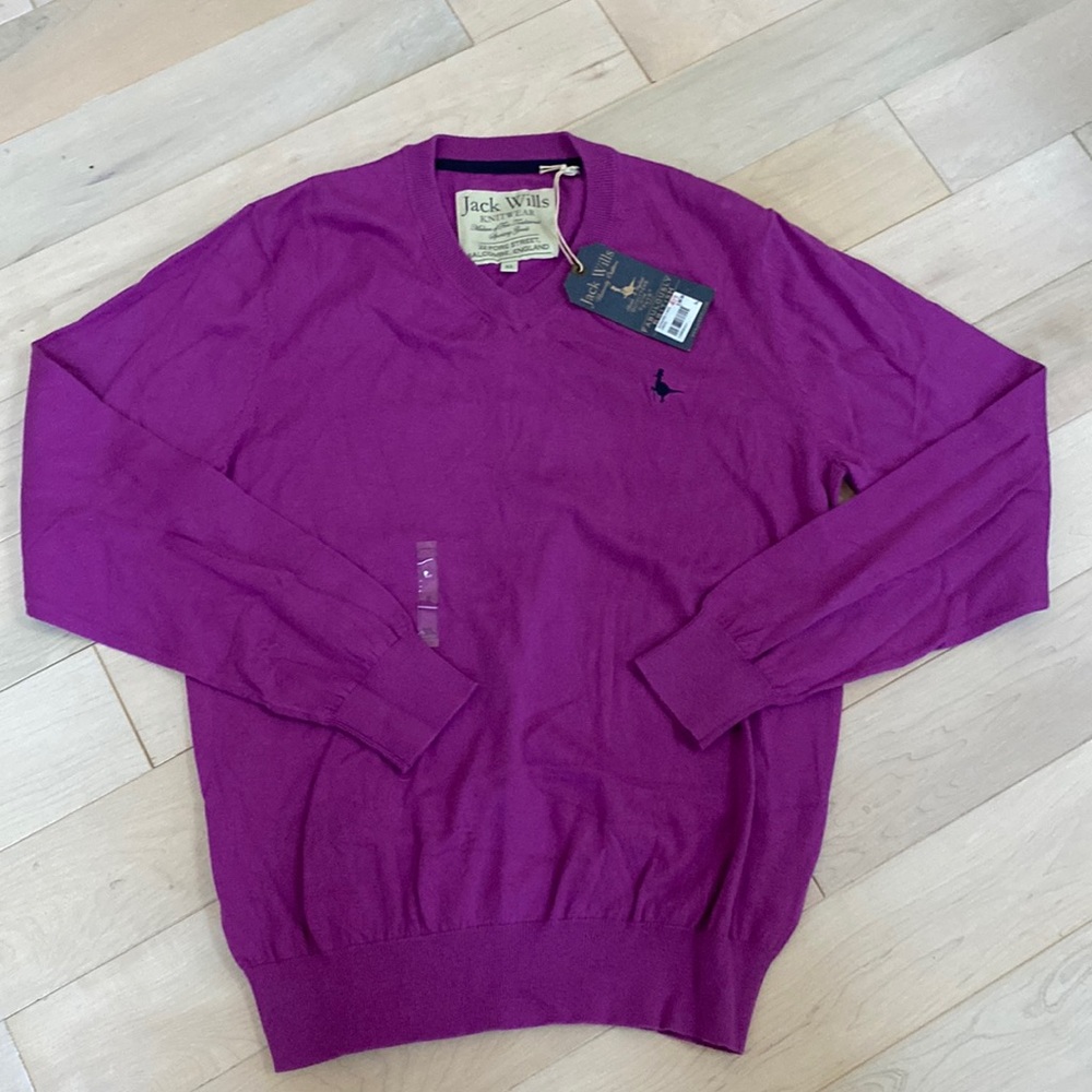 Jack Wills soft cotton cashmere knit stretch sweater xl